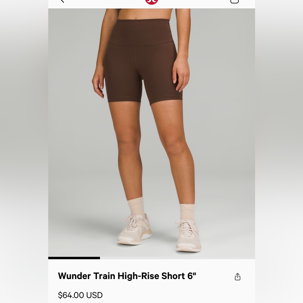 lululemon athletica Brown Wunder Train High-Rise Bike Shorts